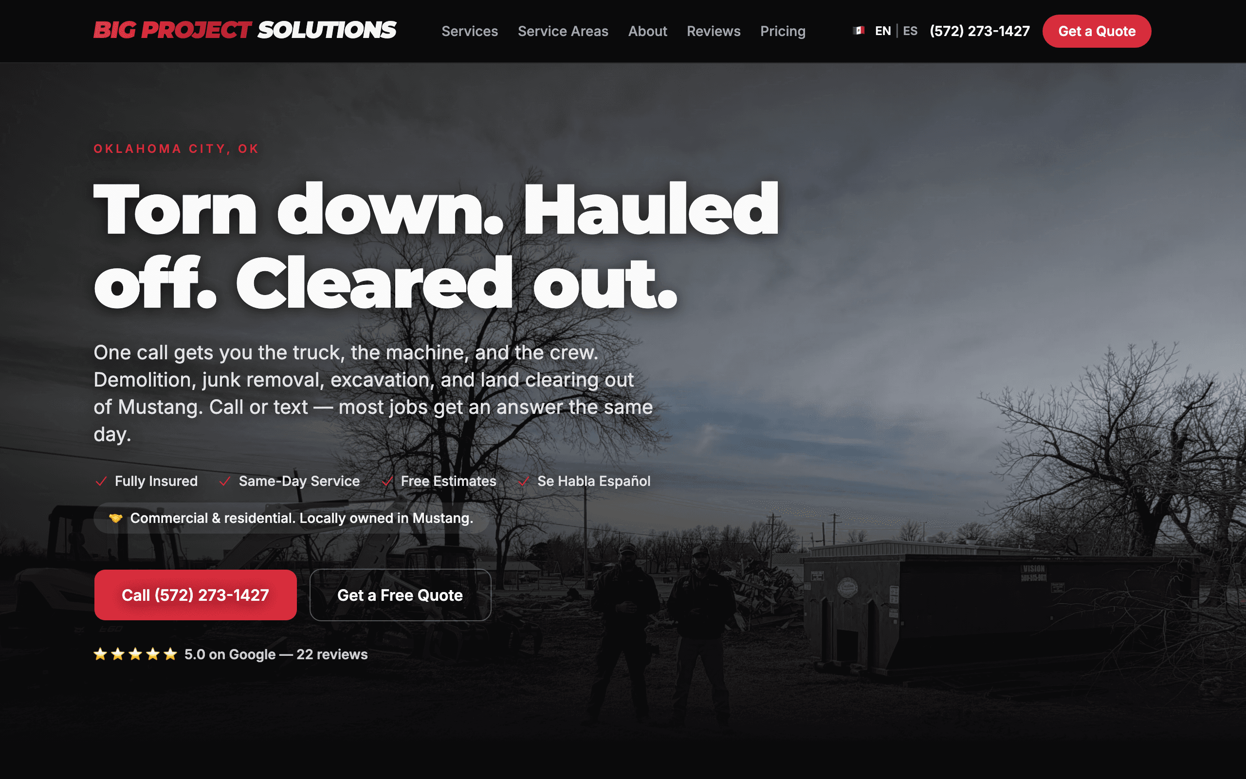 Big Project Solutions website screenshot