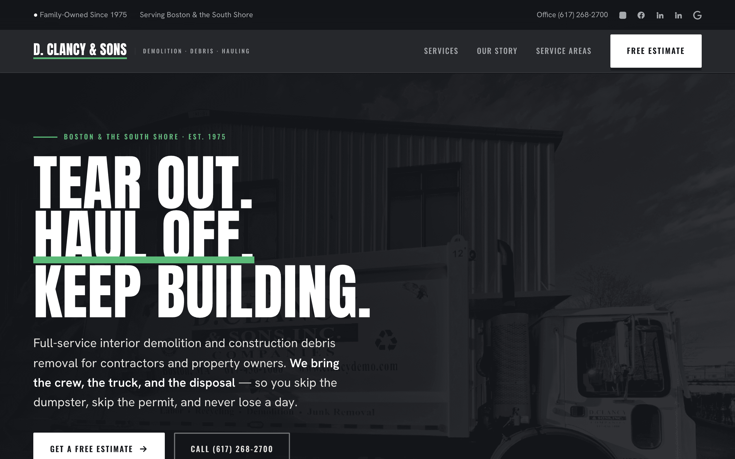 D. Clancy & Sons website screenshot
