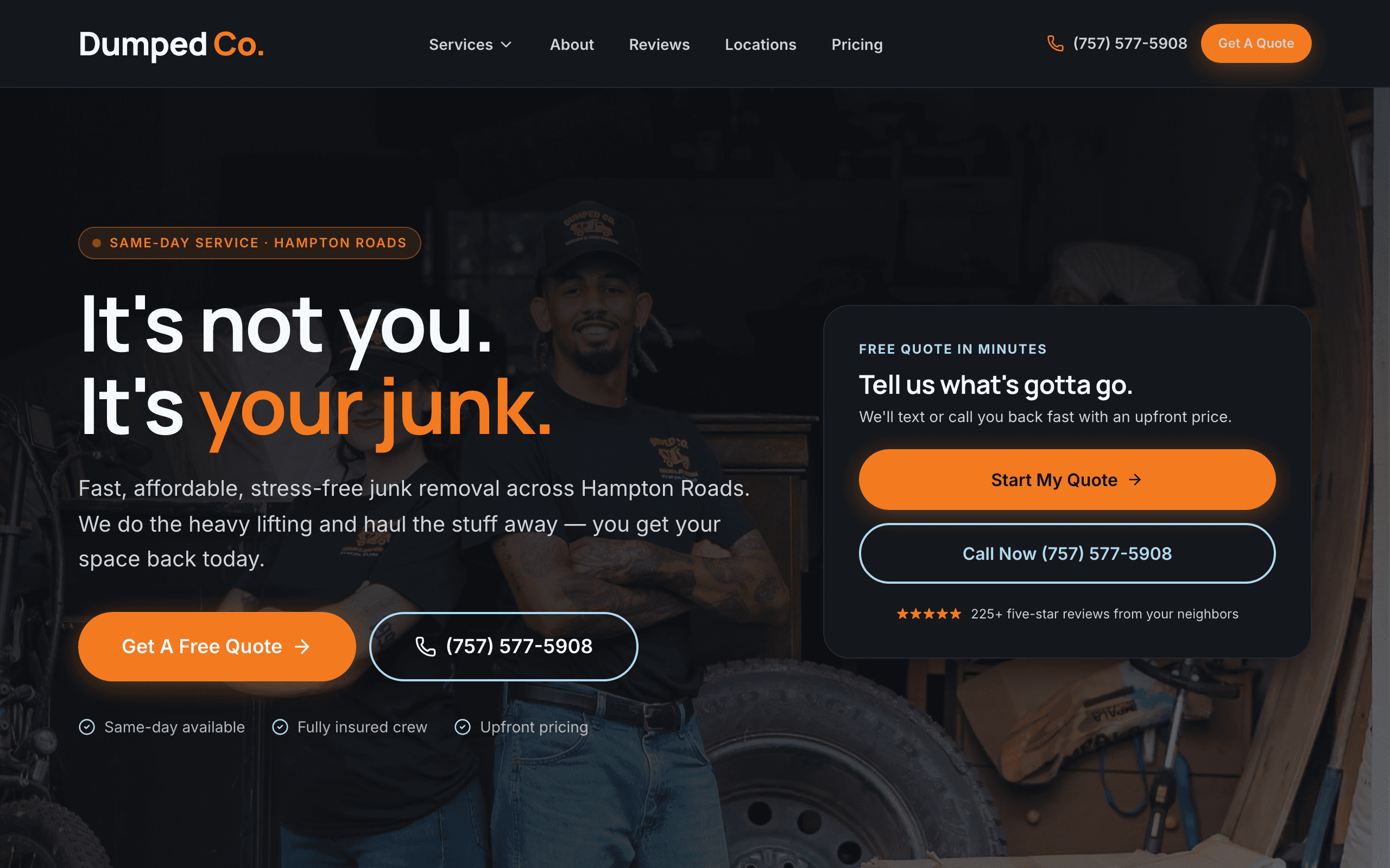 Dumped Co website screenshot