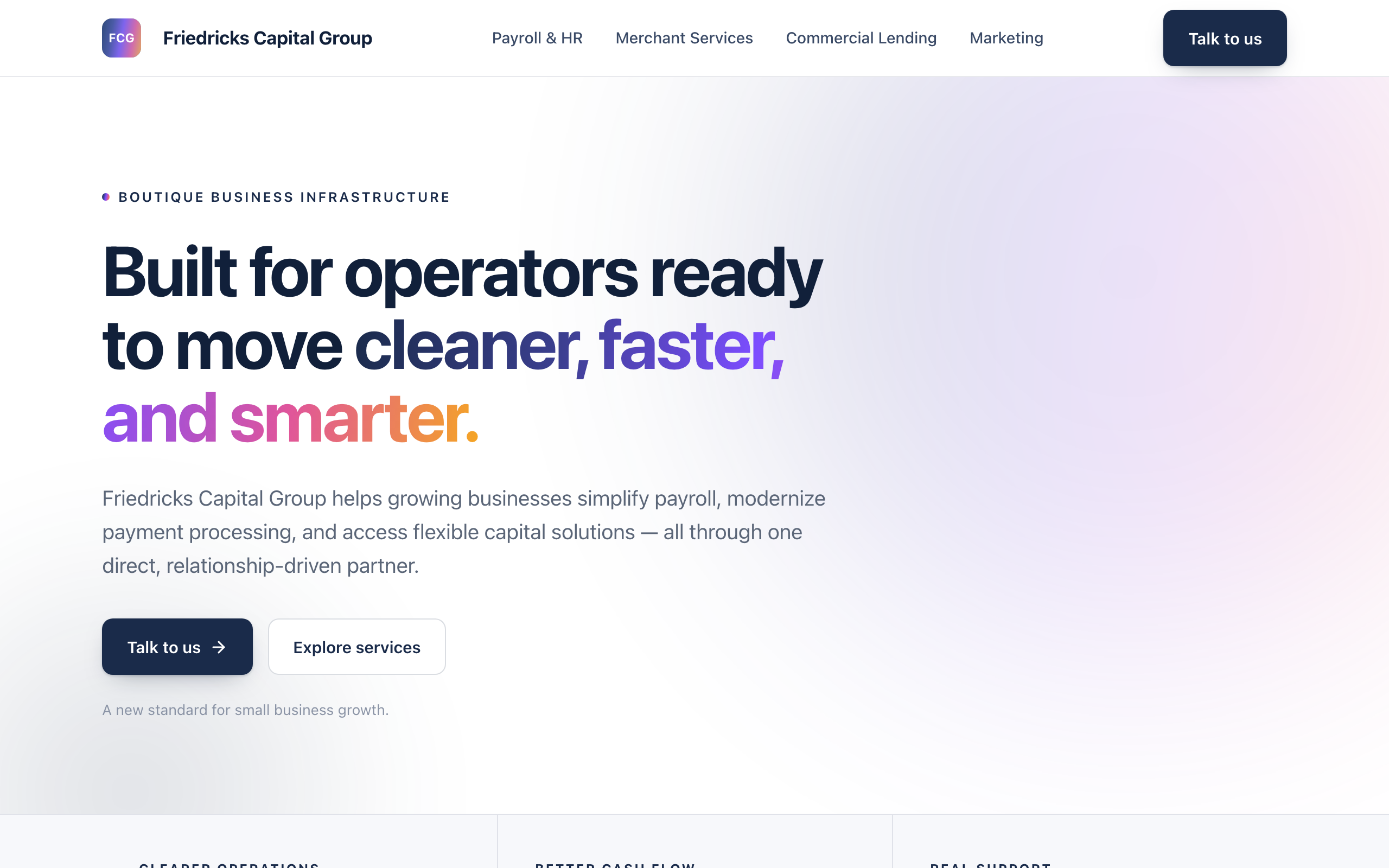 Friedricks Capital Group website screenshot