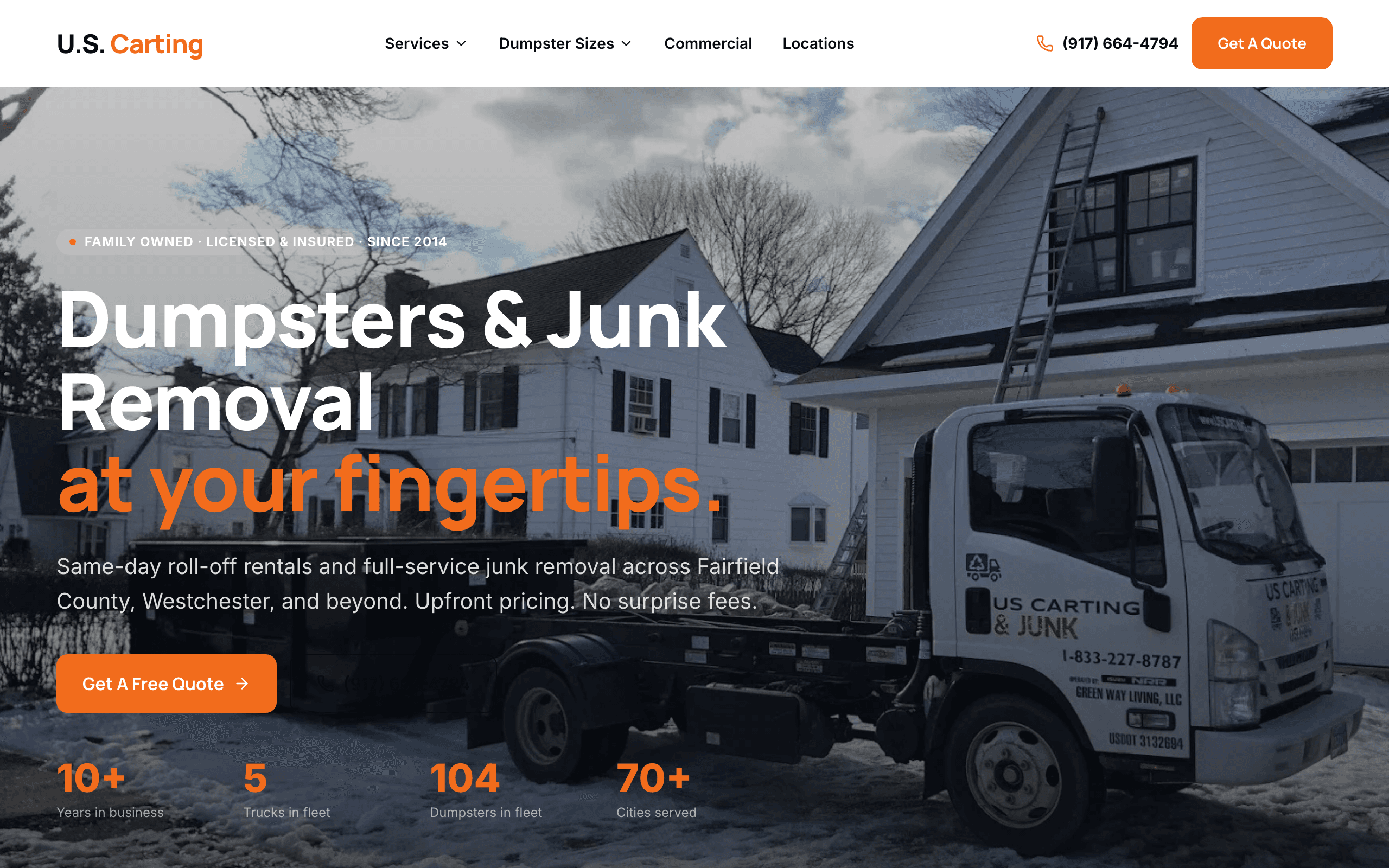 US Carting website screenshot